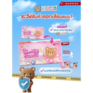 NEW Kuma กระดาษทิชชู่คุมะเช็ดหน้า 168+12แผ่น(180แผ่น) 10ห่อ (2 แพ็ค)