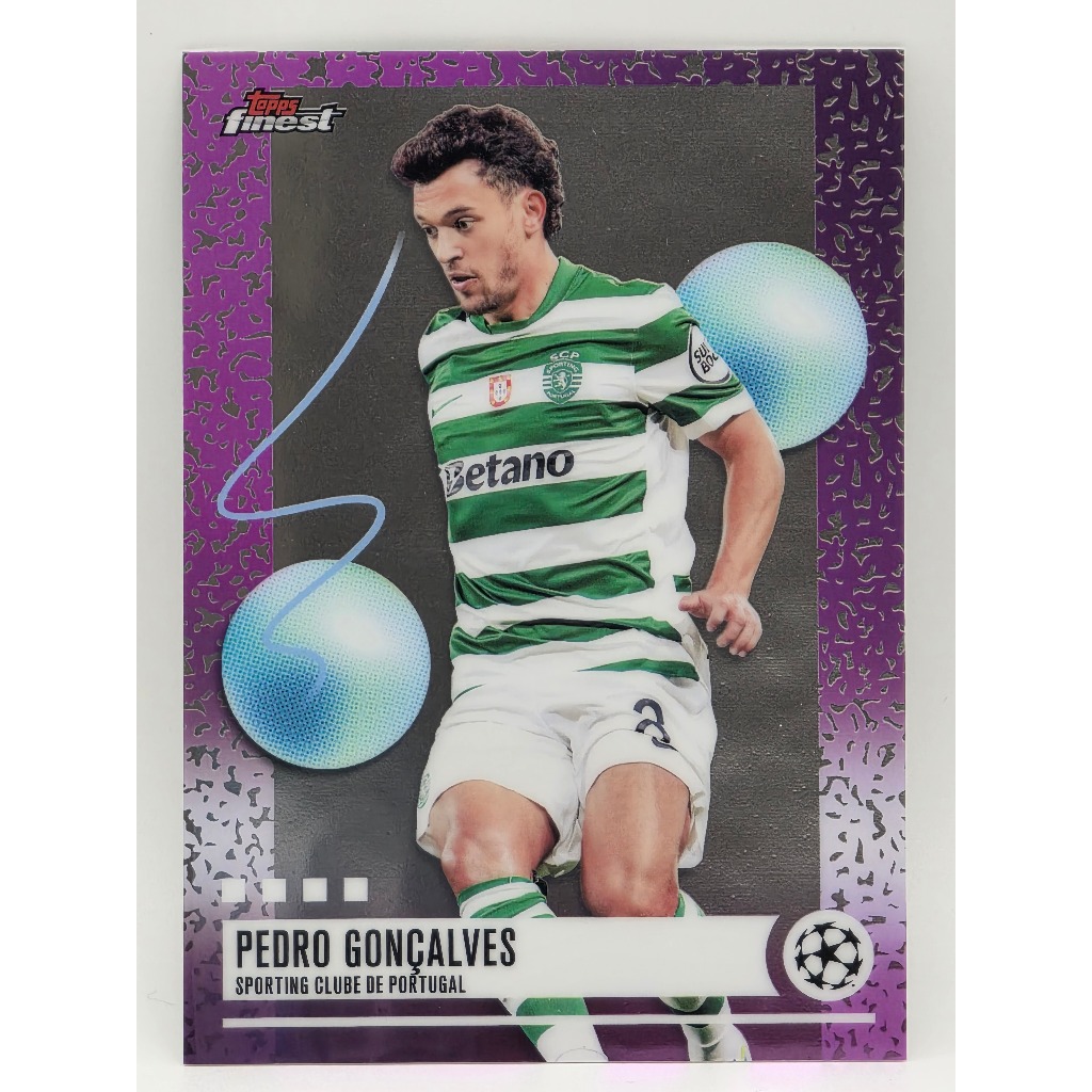 Pedro Goncalves การ์ดฟุตบอล Topps Finest ของแท้100% ภาพถ่ายจากสินค้าจริง