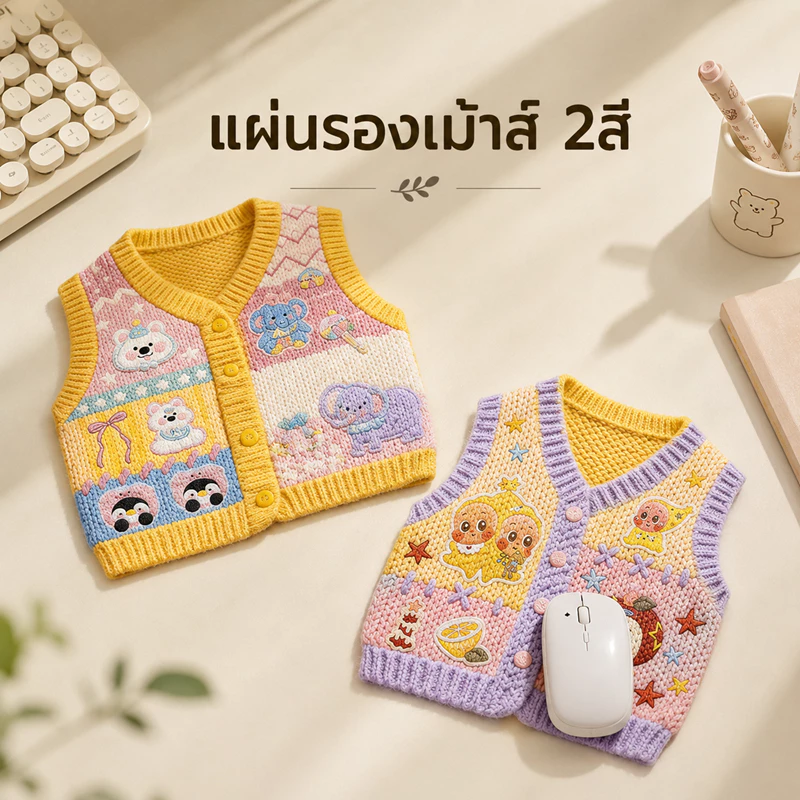 แผ่นรองเม้าส์ลายเสื้อ แผ่นรองเมาส์ลายเสื้อไหมพรม น่ารัก มินิมอล Mouse Pad กันลื่น แผ่นรองเมาส์คอมพิวเตอร์ ลายการ์ตูน