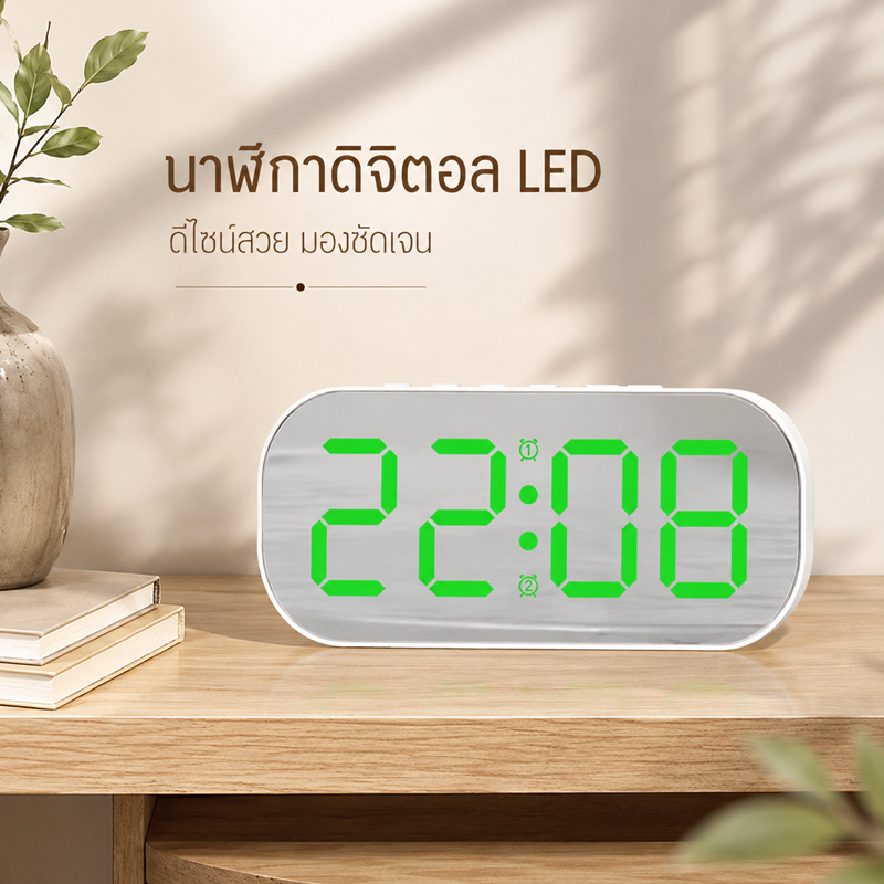 นาฬิกาปลุกดิจิทัล Led นาฬิกาตั้งโต๊ะ ดิจิทัล หน้าจอ LED อุณหภูมิ
