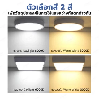 Baan โคมไฟดาวไลท์ติดลอย LED นีโอเอ็กซ์ แสงขาว แสงวอร์ม มีขนาด 7W 10W 20W 24W มีทรงกลม และ ทรงเหลี่ยม สีขาว สีดำ