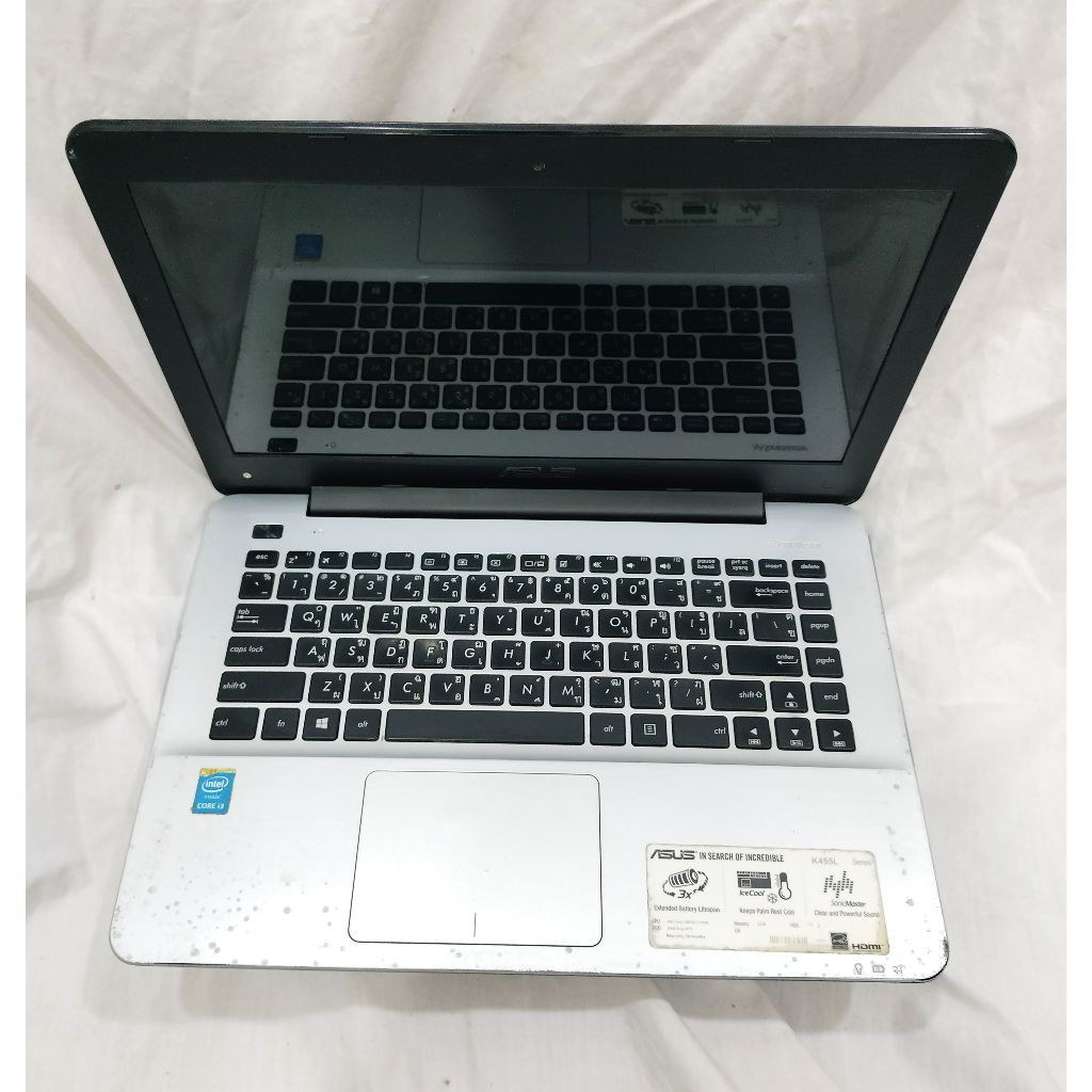 Notebook Asus K455L Intel Core i3-5010U (ความเร็ว 2.1 GHz, 3 MB L3 Cache)ขนาดหน้าจอ 14 นิ้ว"USED"