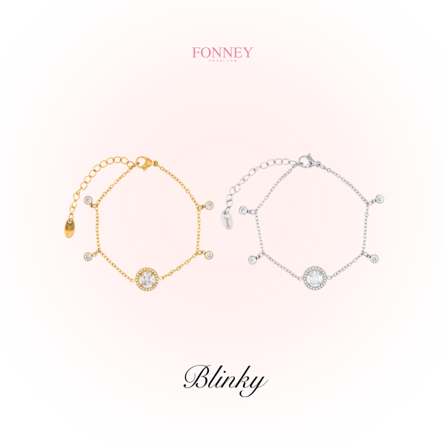 BR-27 Fonney สร้อยข้อมือ-Blinky สแตนเลสแท้ไม่ลอกไม่ดำ