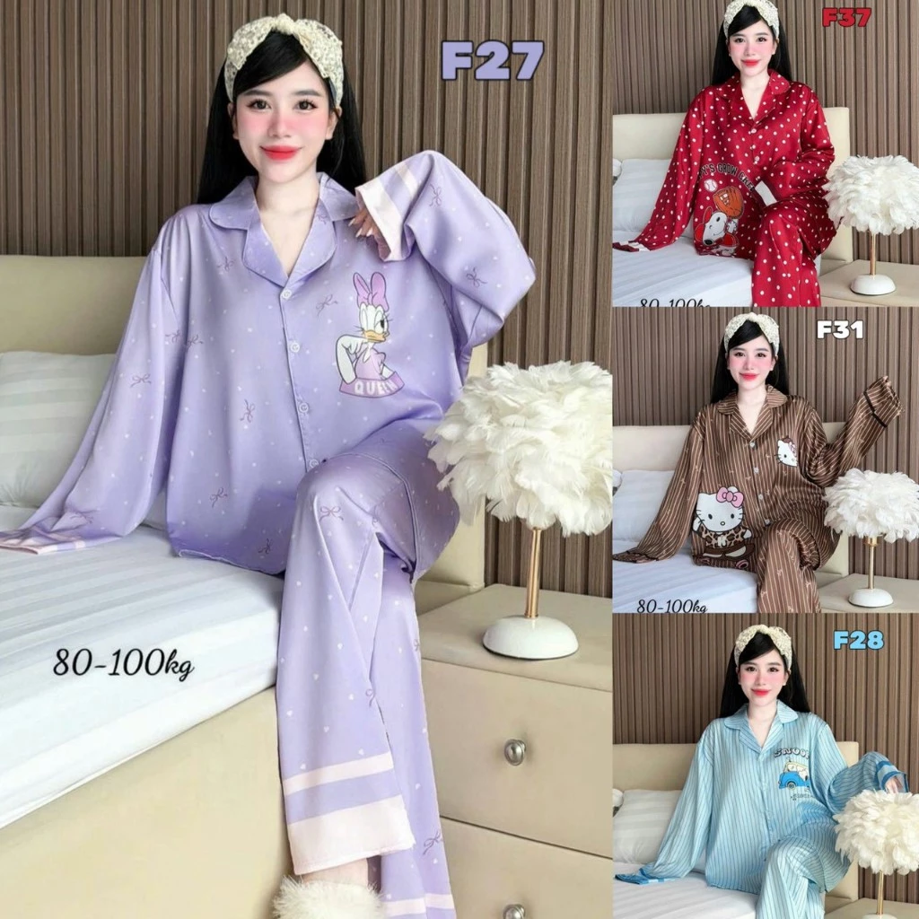 🔥งานใหม่🔥แขนยาว-ขายาว Bigsize อก52 “ผ้าไหมทอซาติน (Silk Satin) เกรดพรีเมียม นุ่ม ลื่น ใส่สบาย