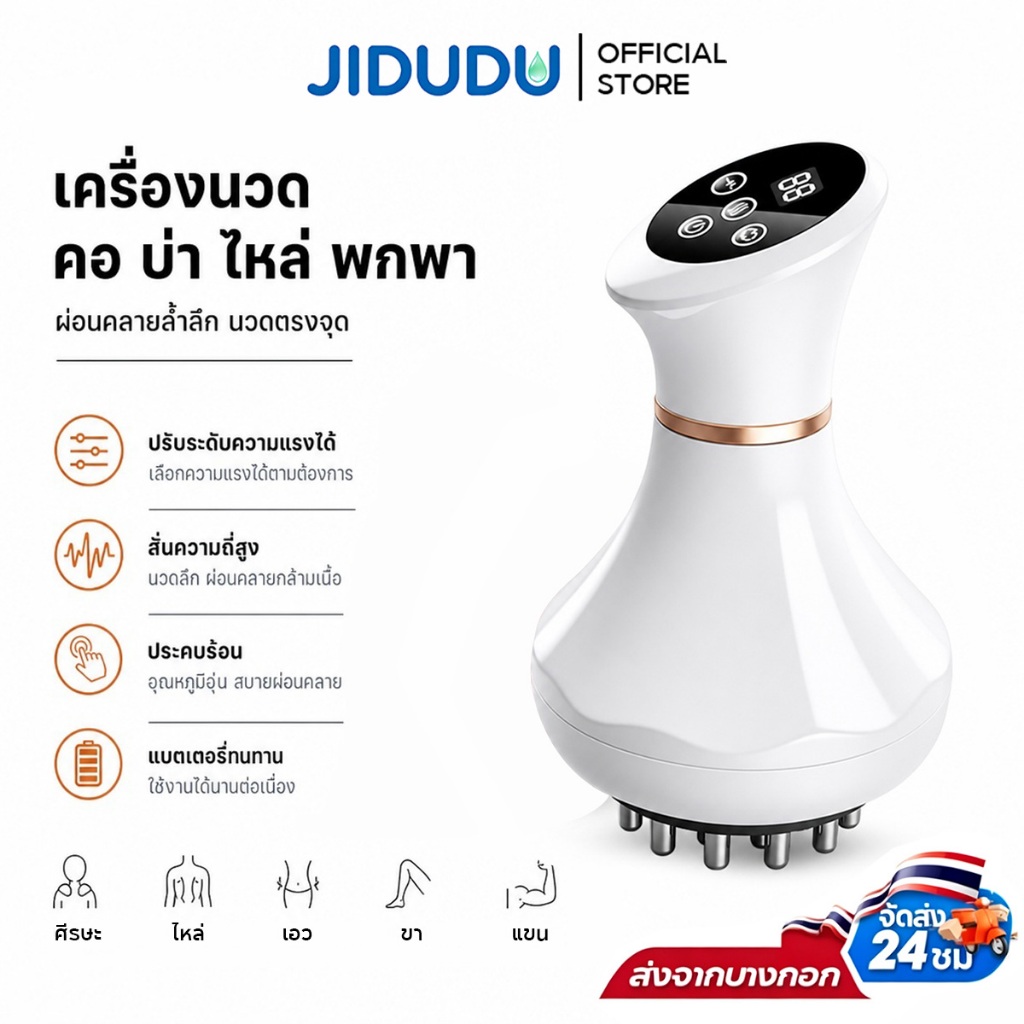 JIDUDU เครื่องนวดศีรษะ เครื่องนวดคอ นวดหัว ผ่อนคลาย แก้ปวดหัว ปวดบ่า ออฟฟิศซินโดรม ลดเครียด