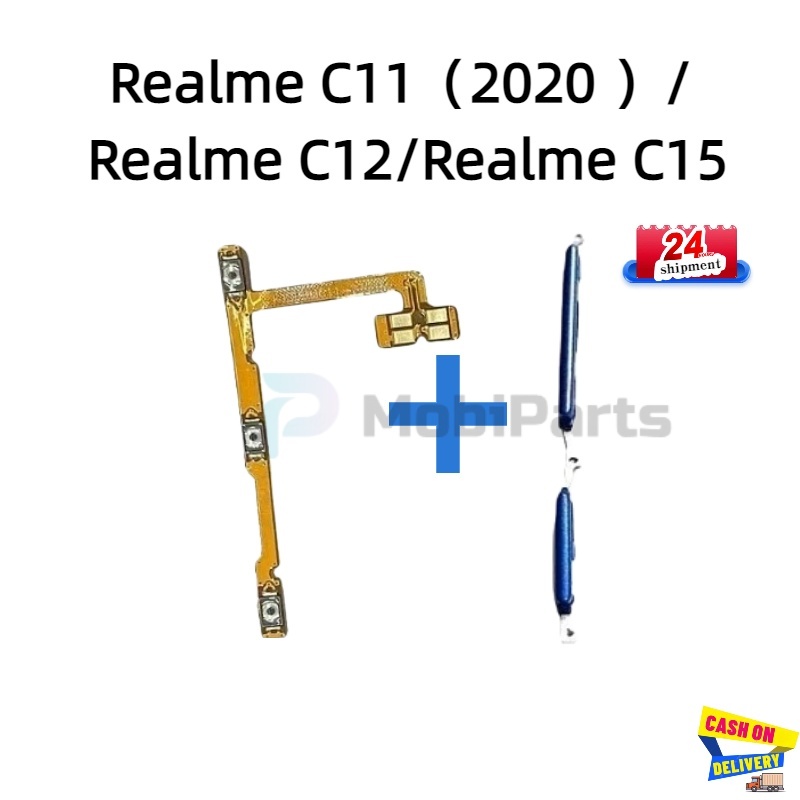 Realme C11（2020 ）/ Realme C12/C15 Power On off swicth Volume ปุ่ม flex Replacement สําหรับ