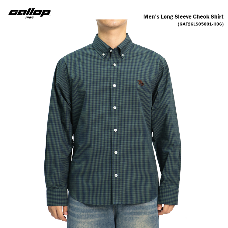 GALLOP Men’s Long Sleeve Check Shirt เสื้อเชิ้ตแขนยาวผู้ชายลายตาราง (GAF26LS05001-H06)