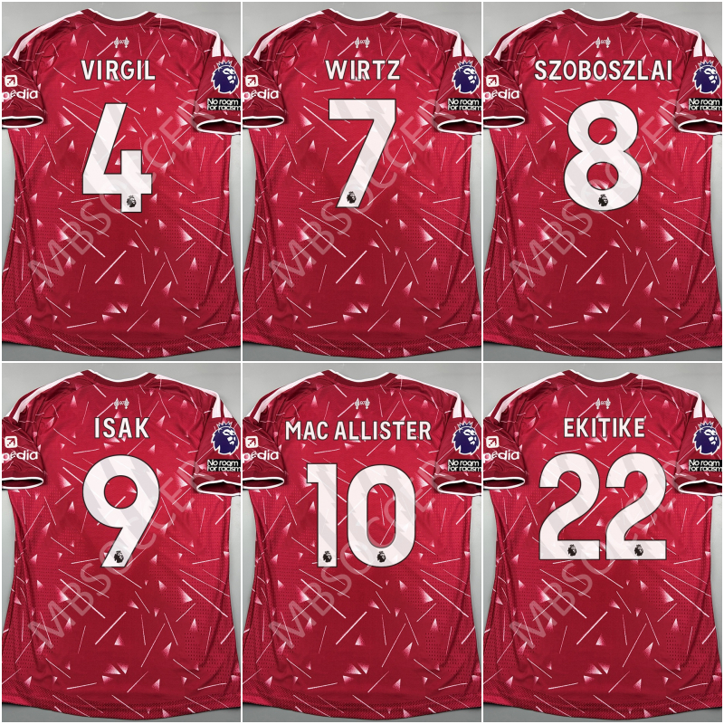 PLAYER - เสื้อฟุตบอล ลิlวos์wูล Home เหย้า 2026/27 อาร์ม EPL 4 VIRGIL 7 WIRTZ 8 SZOBOSZLAI 9 ISAK 10