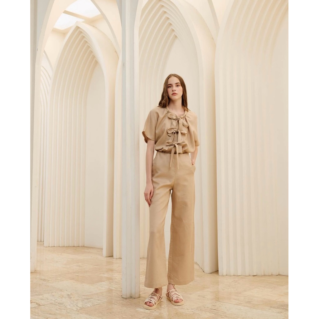 VRT basic - Linen trousers (Beige S)