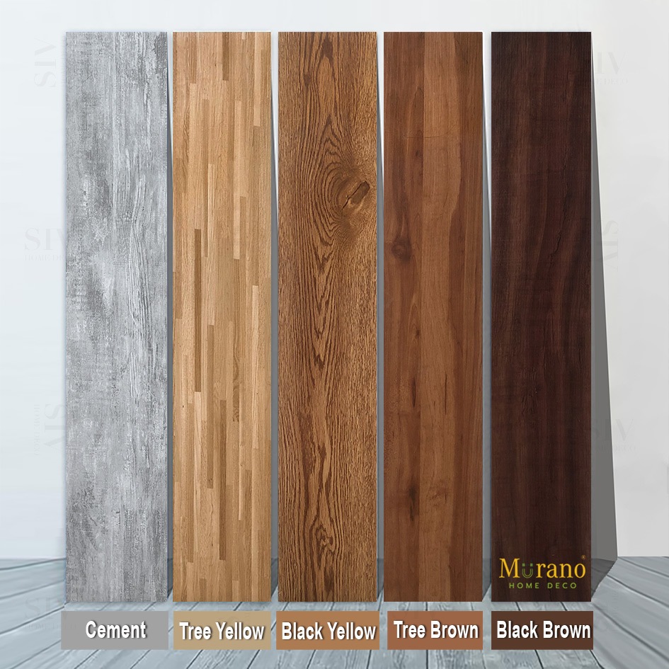Wehome ถูกที่สุด🚩กระเบื้องยาง pvc ลายไม้  91x15cm กันลื่น กันไฟ กันความร้อน กันน้ำ การติดที่แข็งแกร่