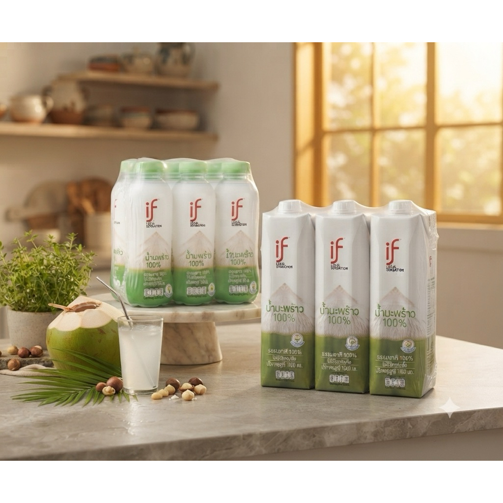 Ifน้ำมะพร้าวแท้100%แพ็ค6*350มล/แพ็ค3*1ล(มีส่งด่วน)ของแท้+ใหม่Ifน้ำมะพร้าวแท้100% 350มล*6ขวด/Ifน้ำมะพ