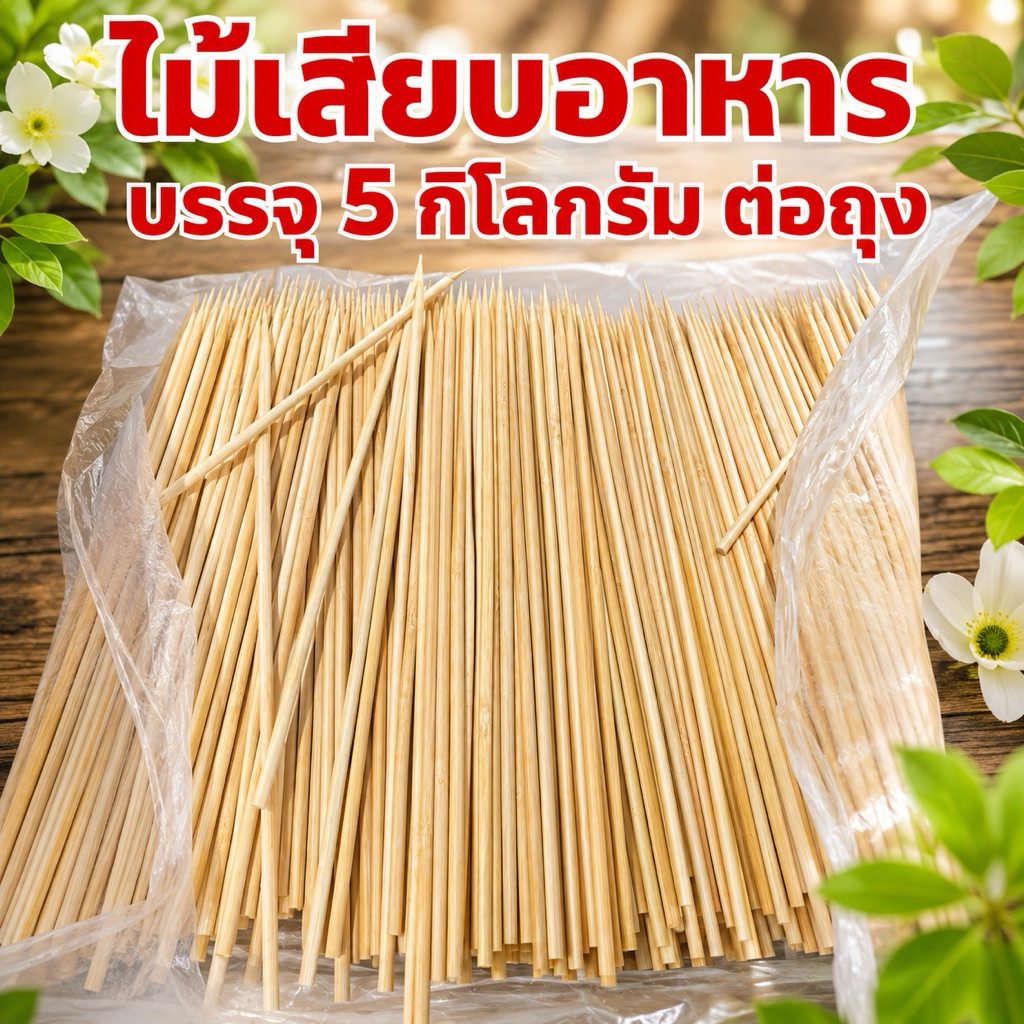 ไม้เสียบอาหารทุกขนาด (5 กิโลกรัม)/ห่อเลือกขนาดในตัวเลือกนะคะ