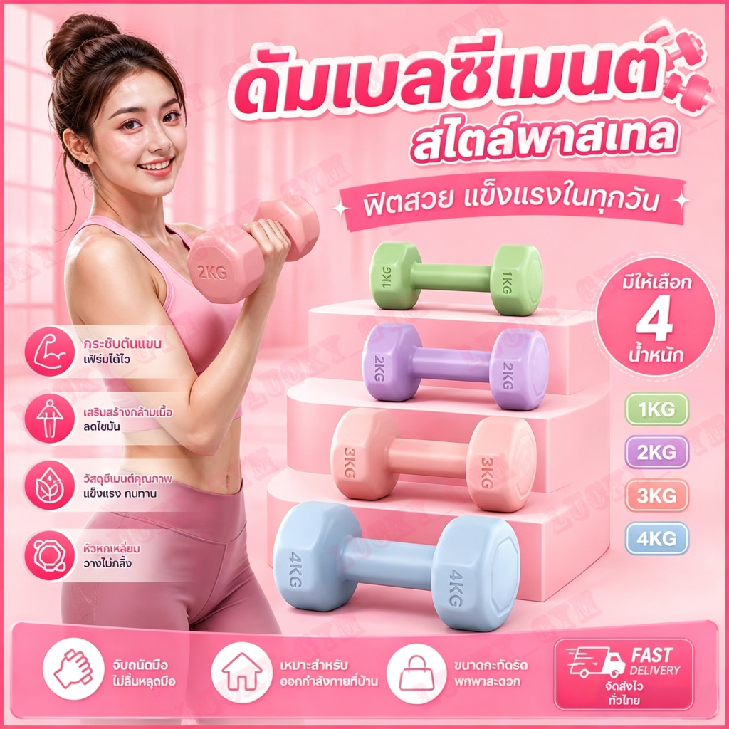 ดัมเบล 1kg/2kg/3KG ขายเป็นคู่ สำหรับลดไขมันต้นแขน ออกกำลังกาย ดัมเบลสำหรับผู้หญิง ออกกำลังกาย Dumbbe