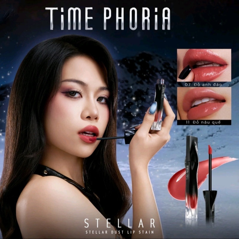 TimePhoria Stellar Dust Lip Stain 5ml | เฉดสีลิปสติกที่แนะนำสำหรับการทาทับ