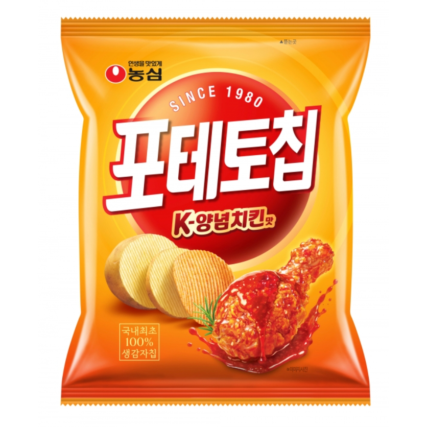 ใหม่! นงชิม โพเตโต้ชิพส์ รสซอสไก่เกาหลี NONGSHIM POTATO CHIPS CHICKEN SAUCE FLOVOR 농심 포테토칩 치킨양념맛