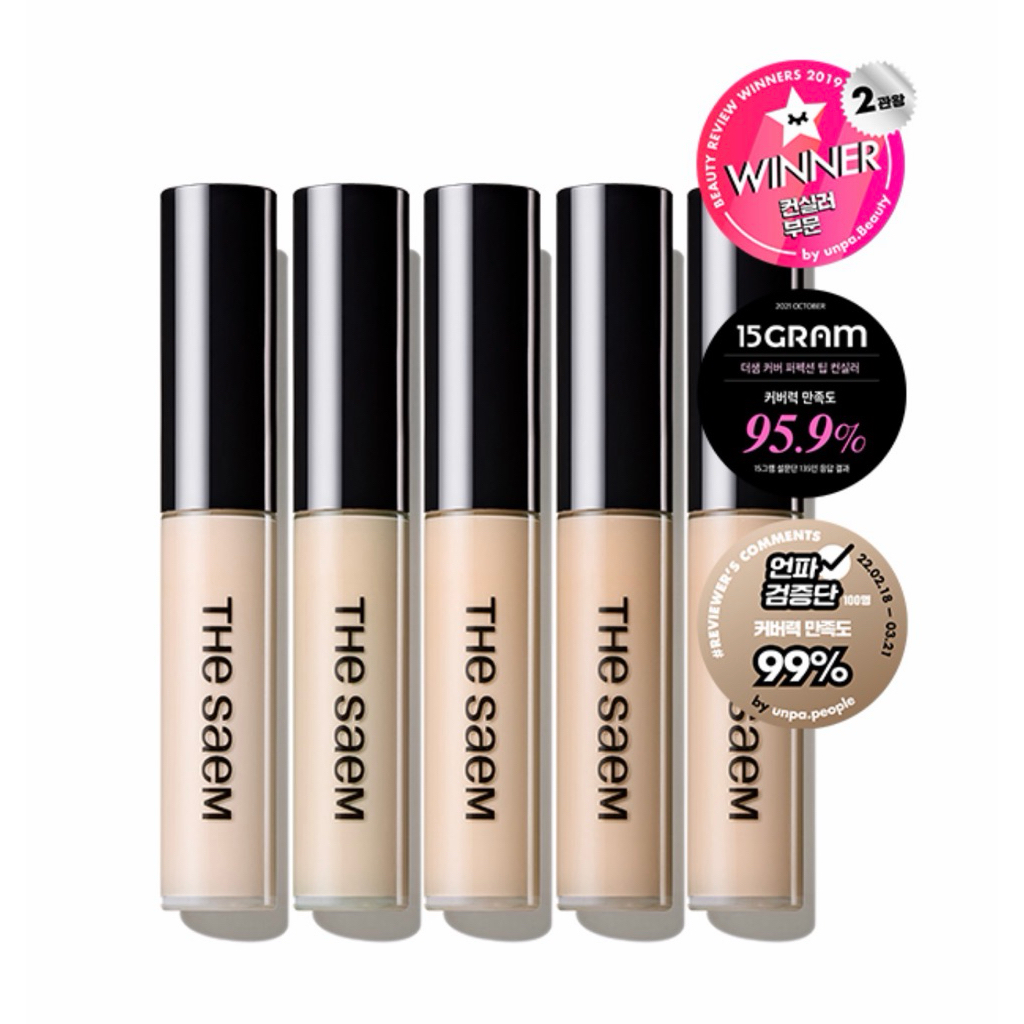 สินค้าเกาหลี 🇰🇷The SAEM Cover Perfection Tip concealer 6.5g. คอนซีลเลอร์ฝาดำ ปกปิด