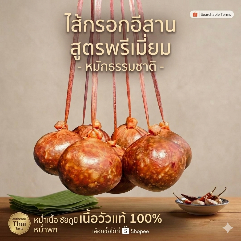 หม่ำเนื้อวัวแท้ 100% หม่ำพก ชัยภูมิ แท้ดั้งเดิม (สูตรเด็ด ร้านหม่ำแม่เทียน สาขาสี่แยกช่อระกา) อร่อย สะอาด สะดวก ปลอดภัย