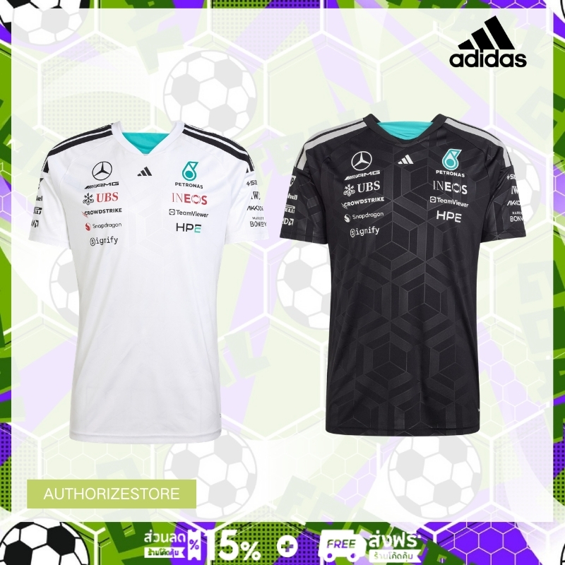 【จัดส่งทันที】Adidas MERCEDES - AMG PETRONAS FORMULA 1 TEAM DRIVER เสื้อบอล