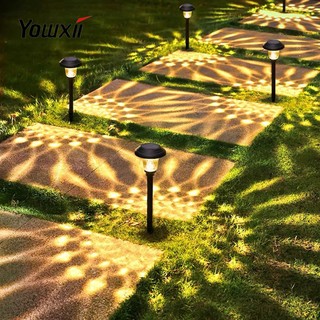 YOWXII ไฟสนามหญ้าพลังงานแสงอาทิตย์ ไฟปักสนาม ไฟLED โคมไฟตกแต่งสนามหญ้า ไฟทาง