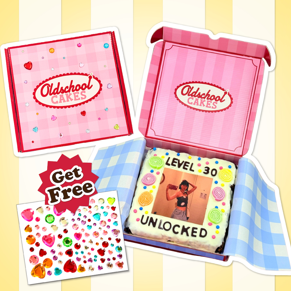 (แถมฟรี Gemstones Sticker) Oldschoolbrownies - Brownies Playbox เค้กบราวนี่ใส่รูปได้ (ส่งรูปในแชท)