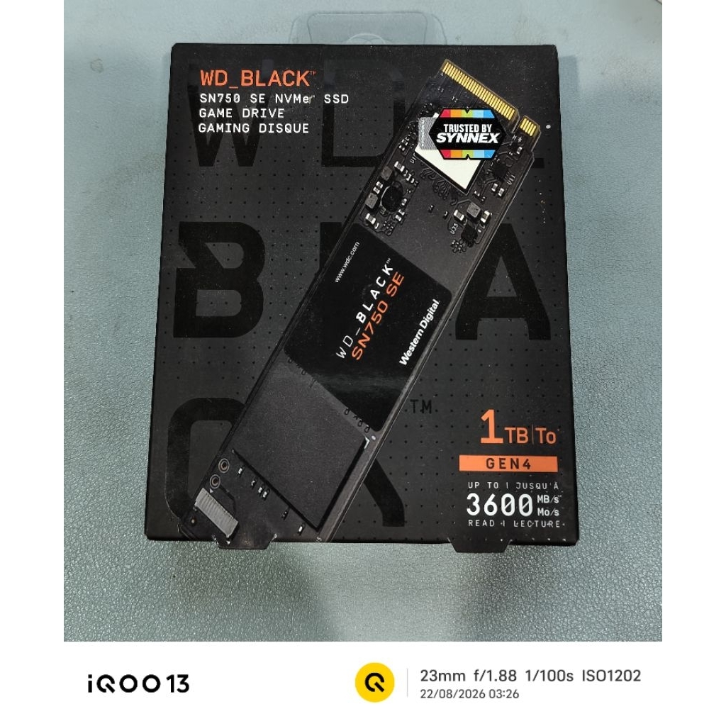 WD Black SN750SE 1TB มือ2 ผลเทสปกติ