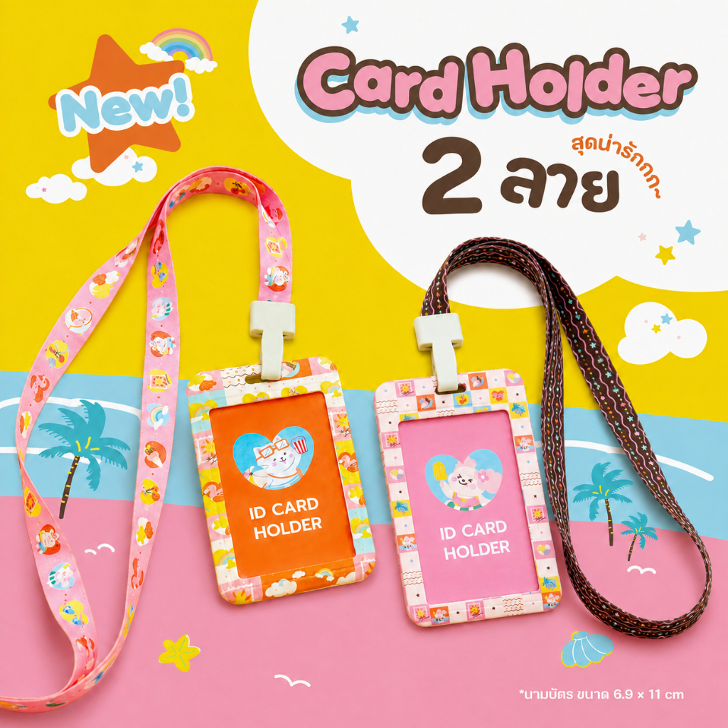 ป้ายใส่บัตรพร้อมสายคล้องคอ Zoda & Sunnie Duo Daily เหมาะสำหรับพนักงาน นักเรียน ศึกษา PB-001