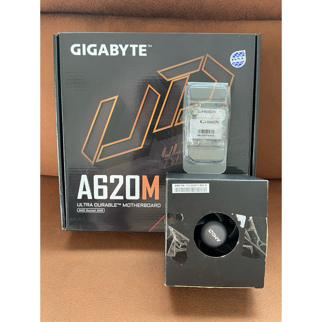 CPU AMD AM5 RYZEN 7 9800X3D ,RYZEN 5 7600 R5 7500F มือสอง มีประกัน 06/2029 มีกล่อง มีพัดลม เมนบอร์ด 