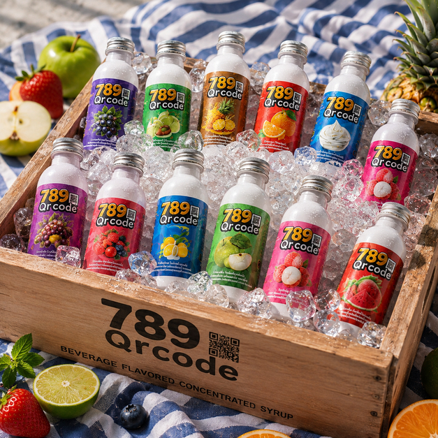 🍹 789 QR Code น้ำหวานเข้มข้น 14 รสชาติ ไซรัป น้ำหวานอเนกประสงค์ ของแท้ 100% (100 ขวด) 1 ลัง