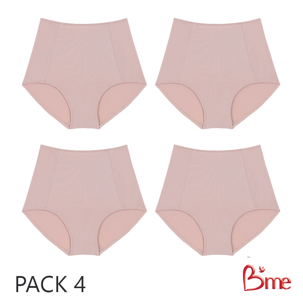 B'me กางเกงในเอวสูง รุ่น ME7A1X (แพ็ก4ตัว) สีนู้ด สีดำ สีน้ำตาลอมส้ม สีน้ำตาลเข้ม สีเบจ สีน้ำตาลกลาง สีโอวัลติน