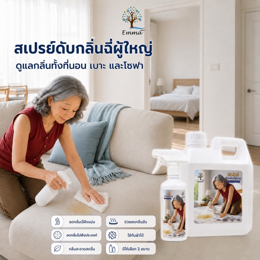 สเปรย์ดับกลิ่นฉี่ ผู้สูงอายุ แกลอนใหญ่