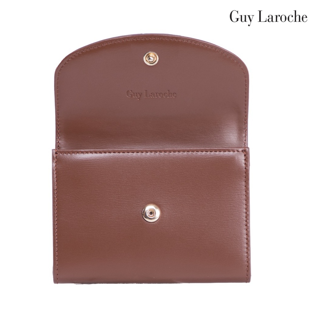 Guy Laroche محفظة نسائية قصيرة قابلة للطي — بني — صورة 3