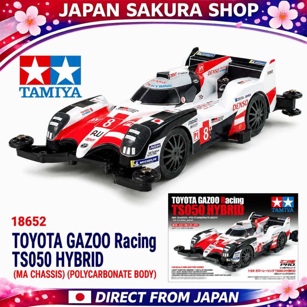 TAMIYA 18652 TOYOTA GAZOO Racing TS050 HYBRID (MA CHASSIS) (POLYCARBONATE BODY) Mini 4WD ของแท้