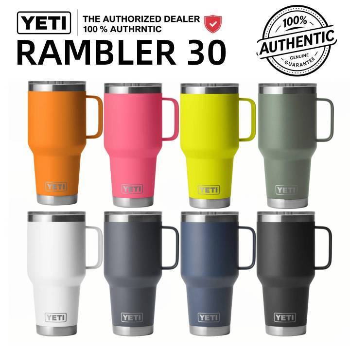 YETI แก้วเก็บอุณหภูมิสแตนเลส 30oz ความจุมาก มีหูจับ วัสดุคุณภาพดี สินค้าพร้อมส่ง