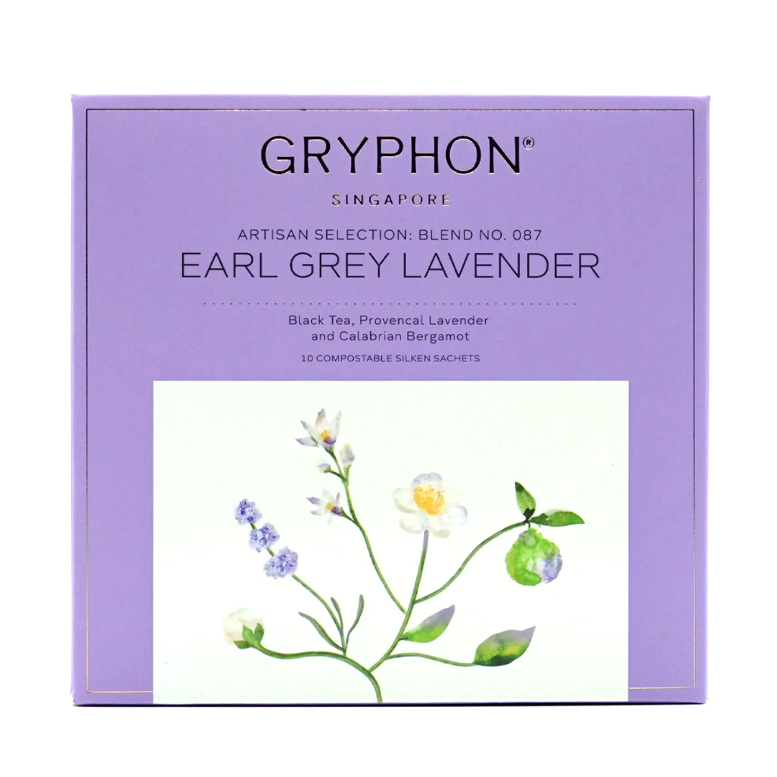 Gryphon Tea Earl Grey Lavender Black Tea 10 Sachets กริฟฟอน ชาดำ เอิร์ล เกรย์ ลาเวนเดอร์ 10 ซอง