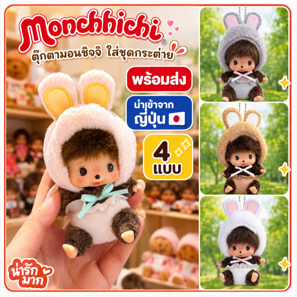 โปรพิเศษ จำกัดเวลา! พวงกุญแจตุ๊กตา Animal Bebichhichi SS Big Face รุ่น Rabbit นำเข้าจากญี่ปุ่น พร้อมส่งในไทย น่าสะสม