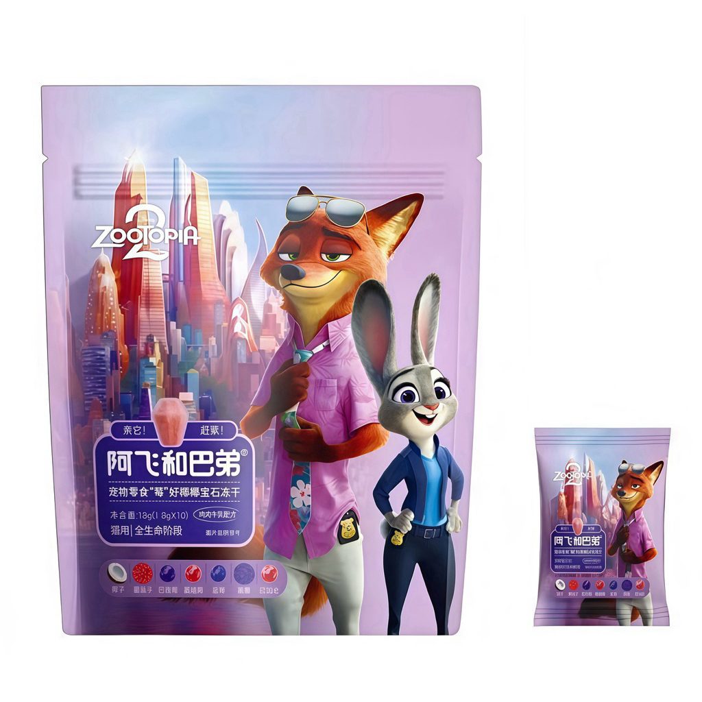 ขนม Freeze-dried Zootopia น้องเหมียว 18g(1.8gx10)