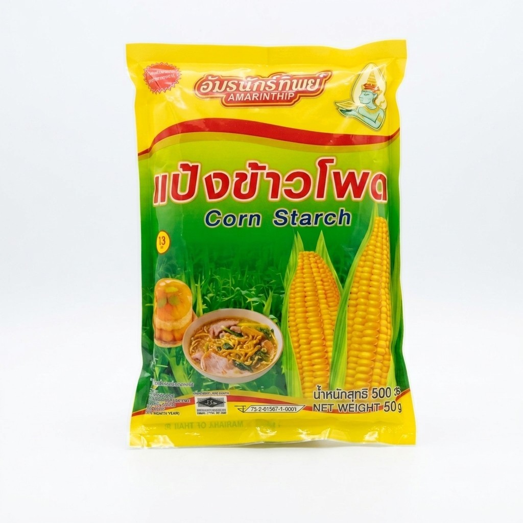 แป้งข้าวโพด อัมรินทิพย์ ครัววังทิพย์ (500g) แป้งข้าวโพด 100% เพิ่มความข้นเหนียว ชุบทอดกรอบ อร่อย คุ้มค่า พร้อมส่ง