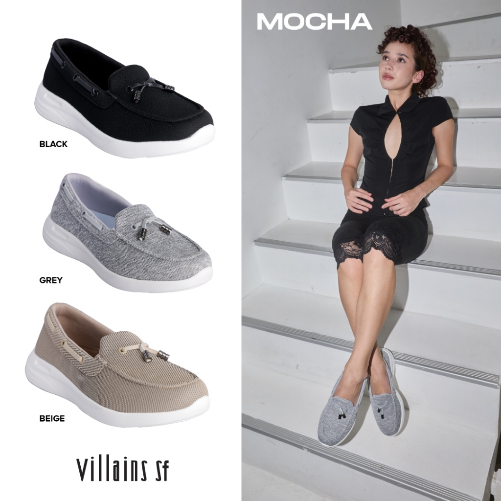 Villains SF MOCHA Loafer Sneakers รองเท้าผ้าใบผู้หญิง ส้นสูง 0.4"