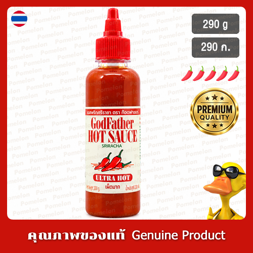 ซอสพริกก็อดฟาเธอร์ รสอัลตร้าฮอต 290กรัม - Godfather Sriracha Hot Sauce Ultra Hot 290g