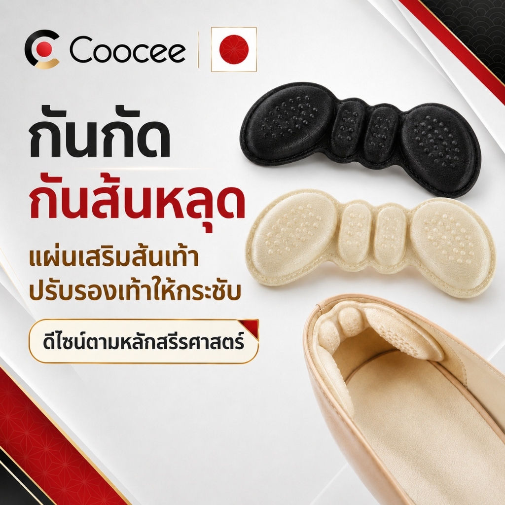 แผ่นกันรองเท้ากัด แผ่นฟองน้ำหนา หนาแน่นทนทาน มีกาวในตัว