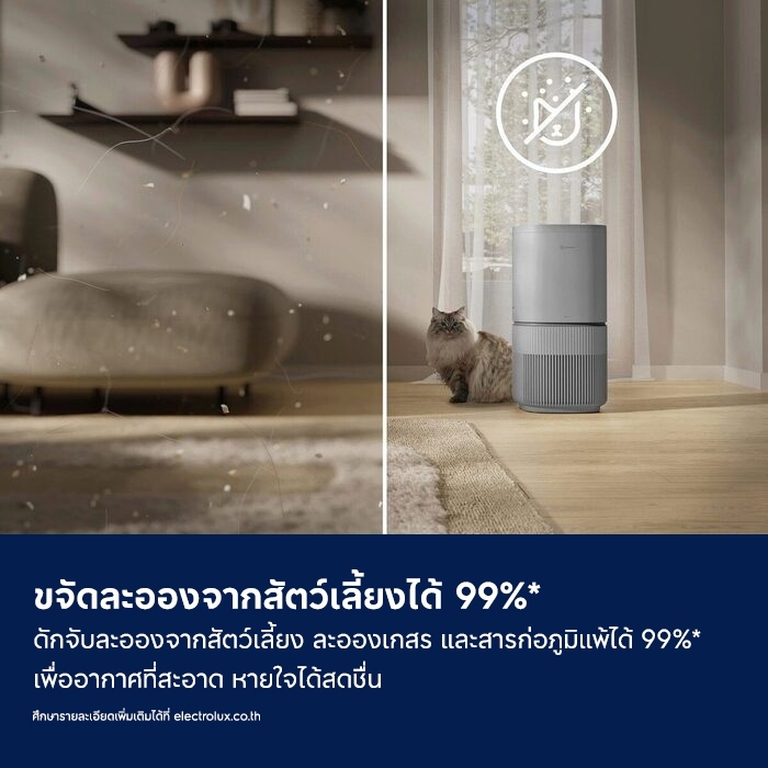Electrolux เครื่องฟอกอากาศ PetCare รุ่น 500 สำหรับห้องขนาด 56 ตรม. รุ่น EP53-45UGB รูปที่ 4