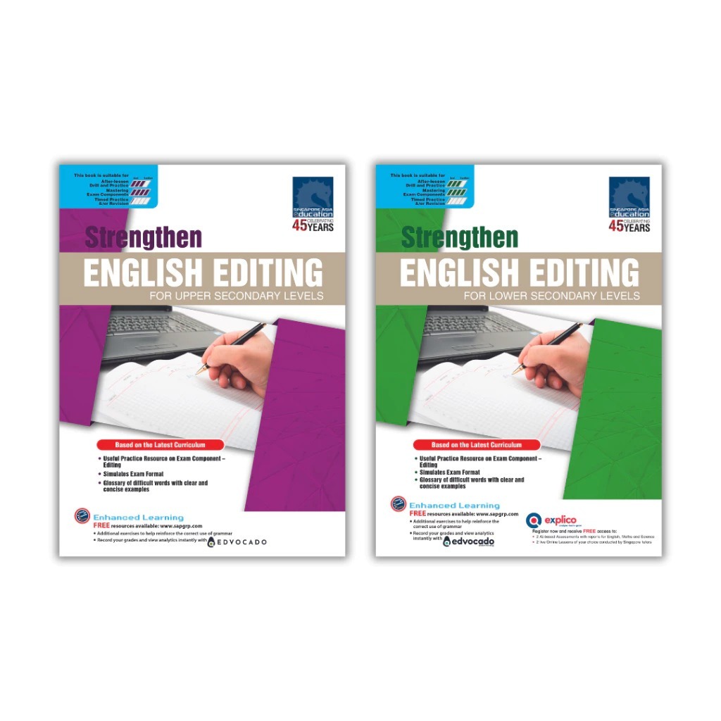 SAP Strengthen English Editing Sec 1-4 แบบฝึกหัดแก้ไขข้อผิดพลาดไวยากรณ์ ภาษาอังกฤษ มัธยม สิงคโปร์