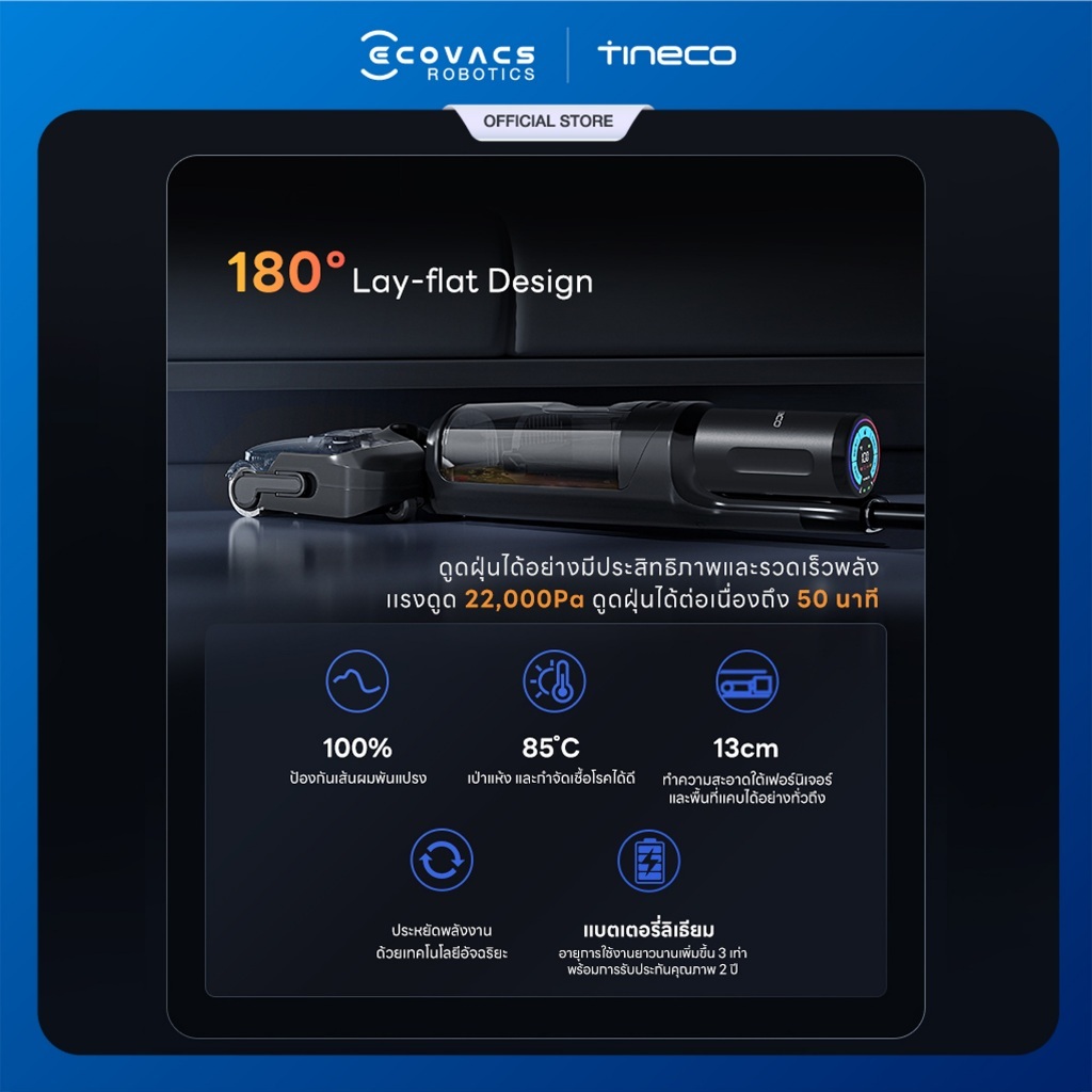 [NEW!] Tineco FLOOR ONE Switch S7 Stretch - เครื่องล้างพื้นไร้สาย พร้อมหัวแปรงดูดฝุ่นเอนกประสงค์ 5 in 1 ไร้เส้นผมพันกัน รูปที่ 4