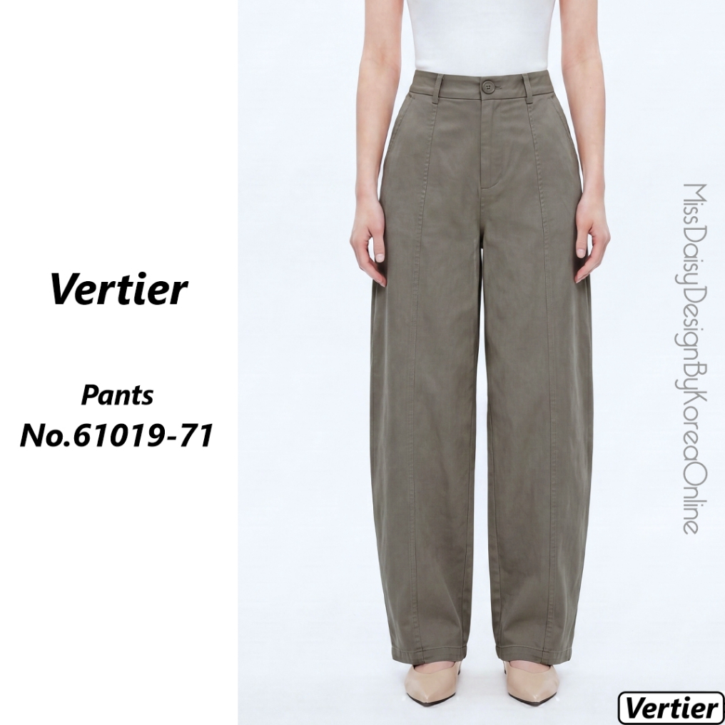 Vertier กางเกงขายาวดีไซน์ขากว้างทรงสวย No.61019 เนื้อผ้า 51% Rayon + 46% Polyester + 3% Spandex
