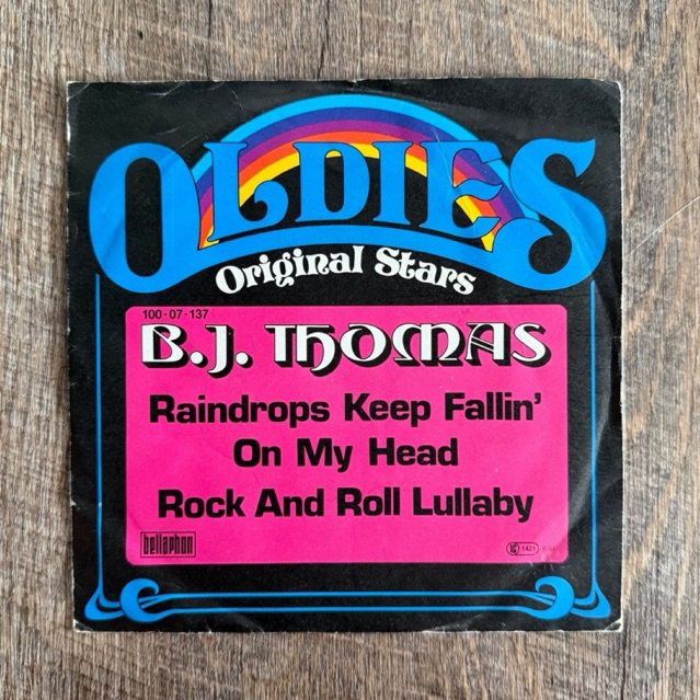 แผ่นเสียง B.J Thomas - Raindrops keep fallin’ on my head vinyl lp 7”(VG)