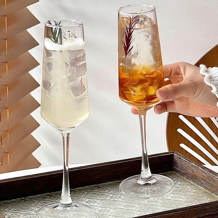 รวมแก้วไวน์ แก้วแชมเปญ เกรด A CHAMPAGNE เนื้อคริสตัลแท้ บาง ใส เนื้อใส ก้านแข็งแรง ขนาด240 ml
