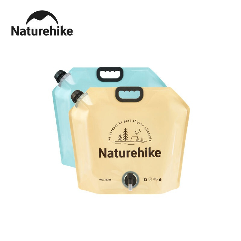 Naturehike ถุงน้ำพับได้สำหรับใช้กลางแจ้ง ขนาด 10 ลิตร ถุงเก็บน้ำดื่มหนาสำหรับตั้งแคมป์