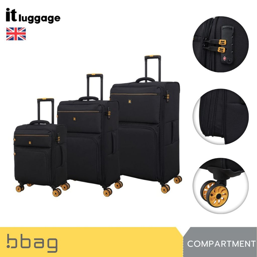 IT Luggage กระเป๋าเดินทางผ้า 20/24/28 นิ้ว รุ่น Compartment 3149 น้ำหนักเบา ซิปขยาย 25% 8 ล้อ TSA Lo
