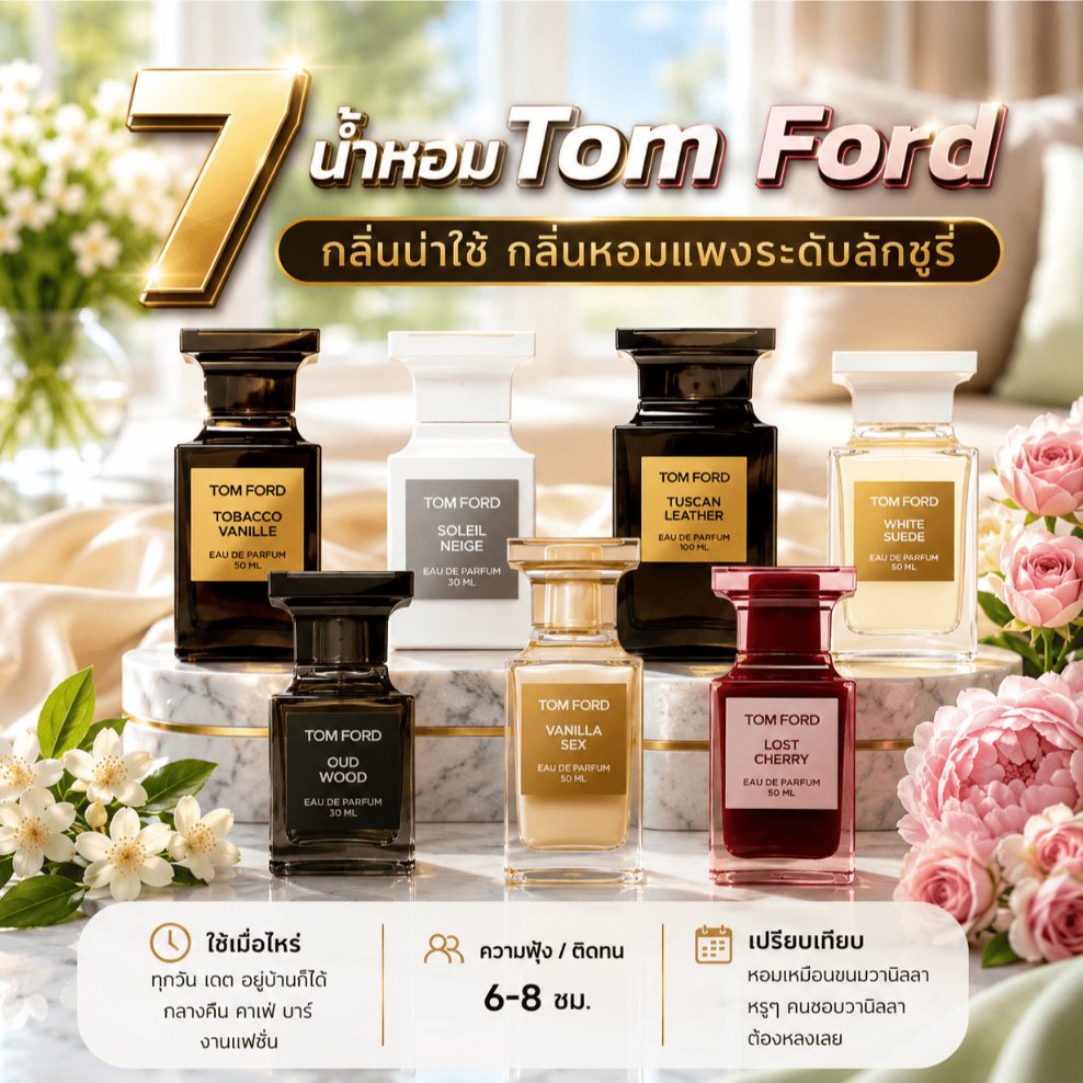 [รวม 7 กลิ่นทอมฟอร์ด] seecha สีชา seecha oil perfume น้ำหอมสีชา กลิ่นหอมแพงติดทนนาน ขนาด 50 ml.