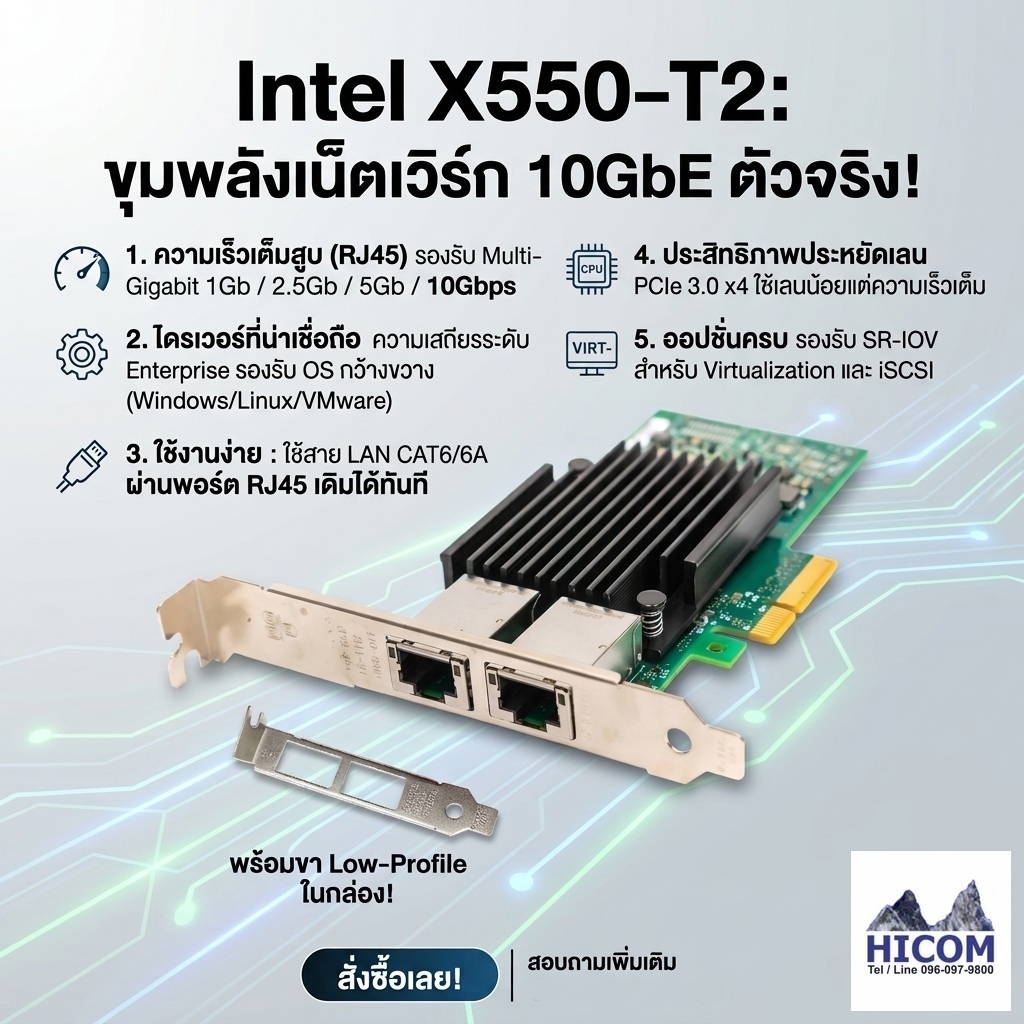 Intel X550-T2 Dual Port RJ45 10GbE Ethernet Converged Network Adapter PCIe LAN Card 10GB 2 Port 10Gb